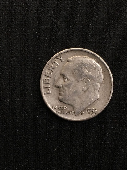 1956-D United States Roosevelt Dime - 90% Silver Coin