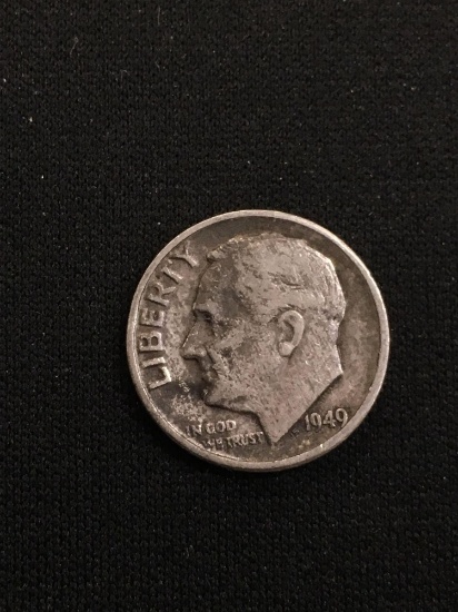 1949 United States Roosevelt Dime - 90% Silver Coin