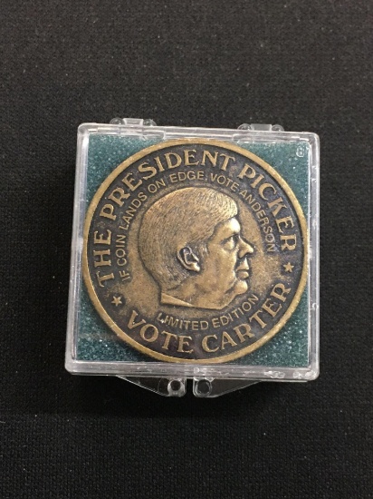 Vintage 1980 The Presidential Picker Coin - Jimmy Carter & Ronald Reagan