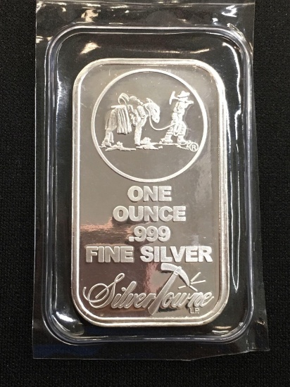 1 Troy Ounce .999 Fine Silver Silver Towne Silver Bullion Bar