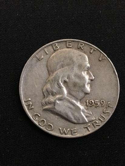 1959-D United States Franklin Silver Half Dollar - 90% Silver Coin