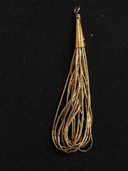 Gold-Tone Sterling Silver Tassel Pendant