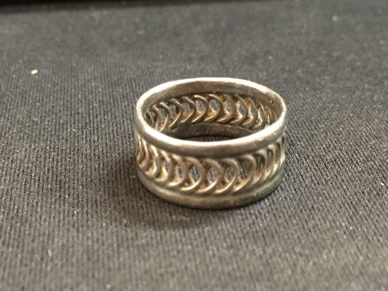 Handmade Sterling Silver Cigar Band - Size 5.5