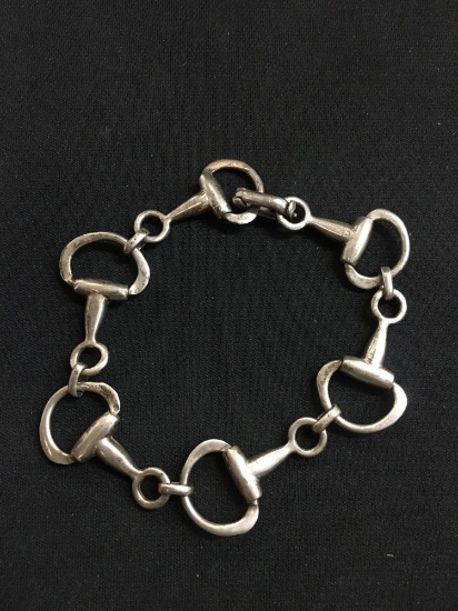 Old Pawn Mexico Large Designer Sterling Silver 8" Link Bracelet - 21 Grams