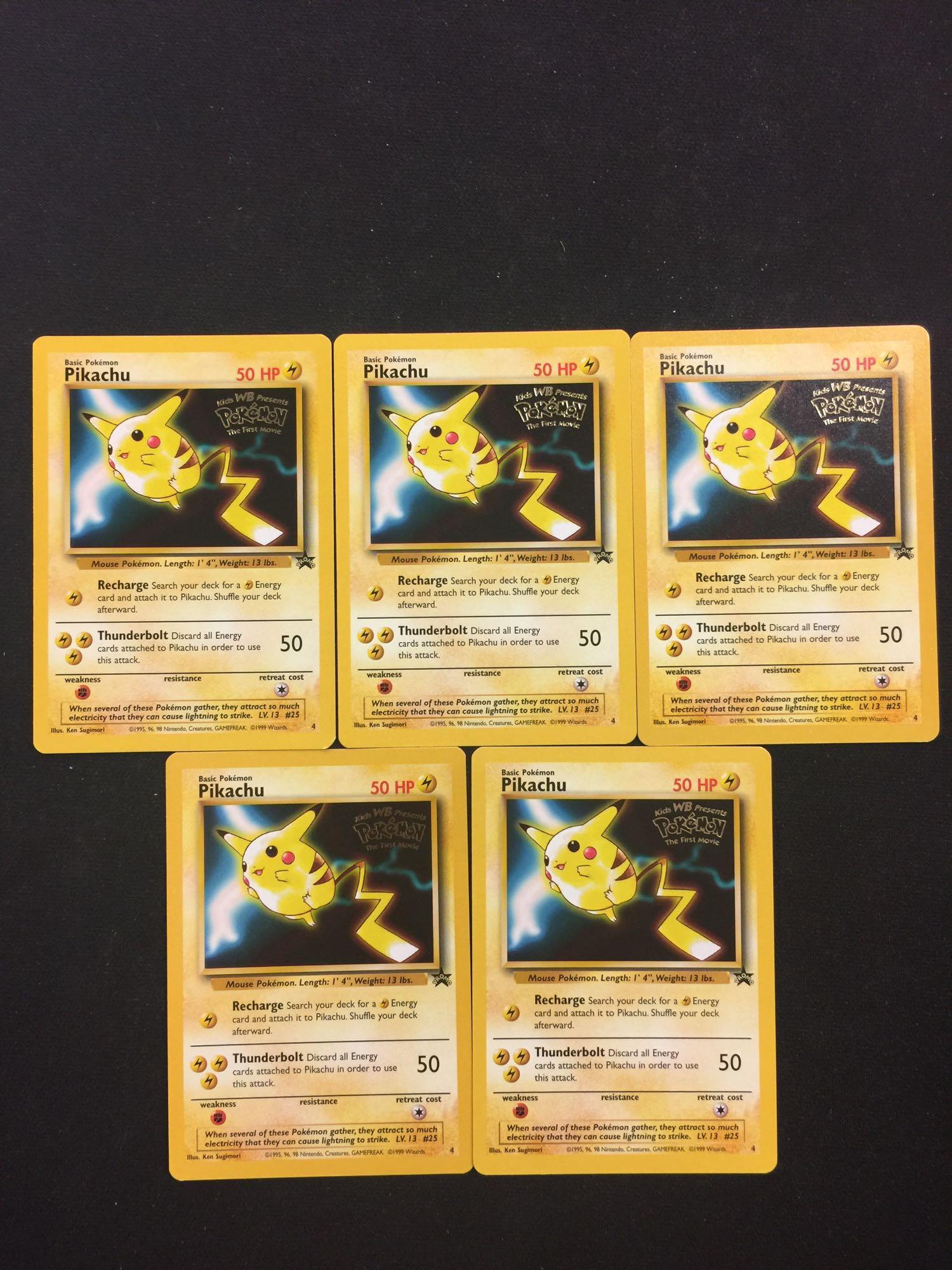 Pokemon Lot Of 5 Pikachu Pokemon The First Movie Promo Card