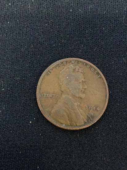 1914-S United States Lincoln Wheat Penny Cent - G-6