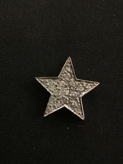 Rhinestone Encrusted Sterling Silver Star Pendant
