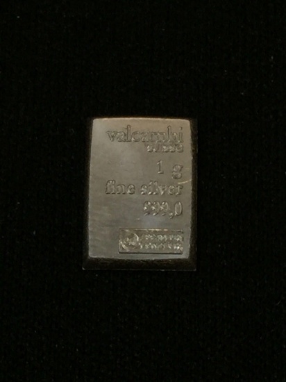Rare 1 Gram .999 Fine Silver Valcambri Suisse Silver Bullion Bar