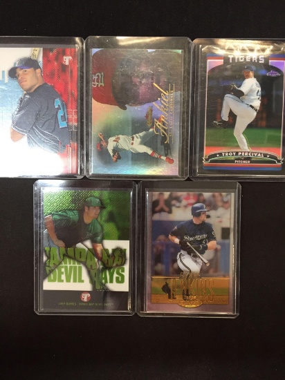 5 Card Lot of Baseball Serial Numbered Inserts, Rare Cards, Star Cards! Awesome!