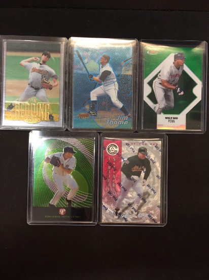 5 Card Lot of Baseball Serial Numbered Inserts, Rare Cards, Star Cards! Awesome!