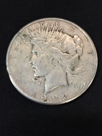 1922-S United States Silver Peace Dollar - 90% Silver Coin