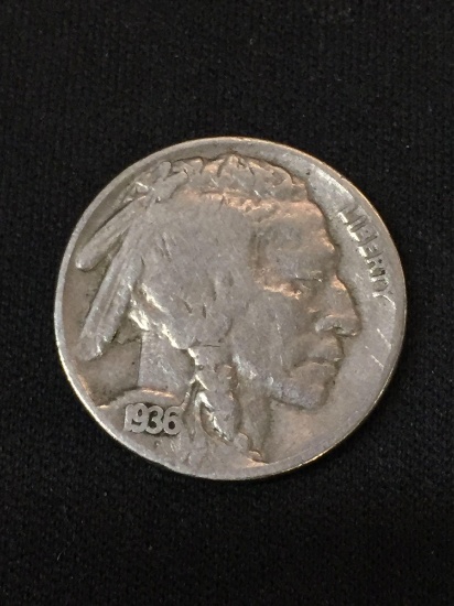 1936 United States Indian Head Buffalo Nickel Coin