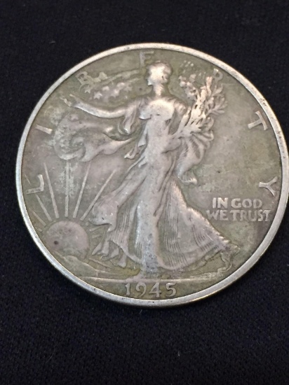 1945-S United States Walking Liberty Silver Half Dollar - 90% Silver Coin