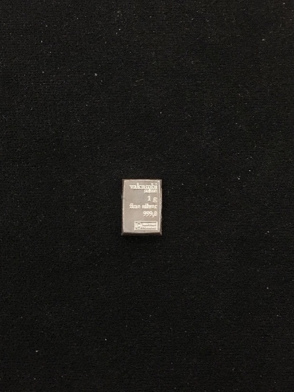 Rare 1 Gram .999 Fine Silver Valcambri Suisse Silver Bullion Bar