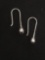 Petite Teardrop Styled Shepard's Hook Sterling Silver Pair of Earrings
