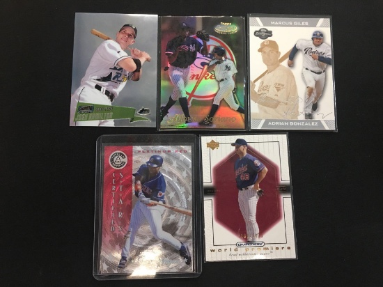 5 Card Lot of Baseball Serial Numbered, Inserts, Refractors and More!