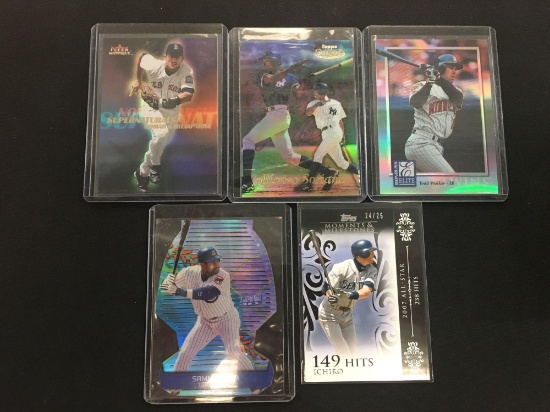 5 Card Lot of Baseball Serial Numbered, Inserts, Refractors and More!