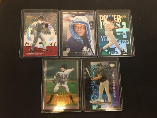 5 Card Lot of Baseball Serial Numbered, Inserts, Refractors and More!