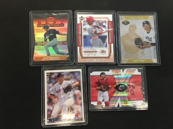 5 Card Lot of Baseball Serial Numbered, Inserts, Refractors and More!