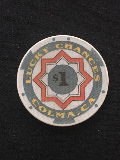 Lucky Chances - Colma-CA - $1 - Casino Chip - RARE