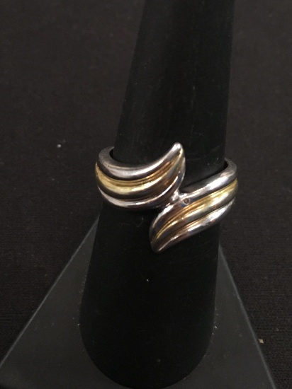 Small Swirl Sterling Silver Ring - Size 6.75