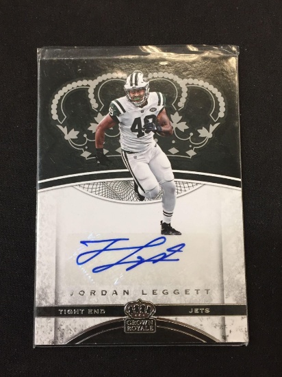 2017 Panini Crown Royale Jordan Leggett Jets Rookie Autograph Card