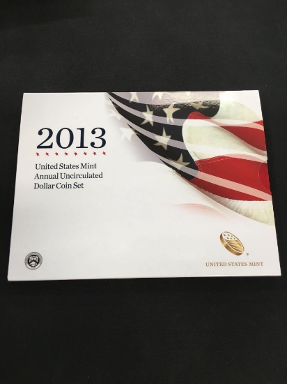 2013 US Mint Annual UNC Dollar Coin Set - $5 Face & 1 OZ .999 Silver Eagle