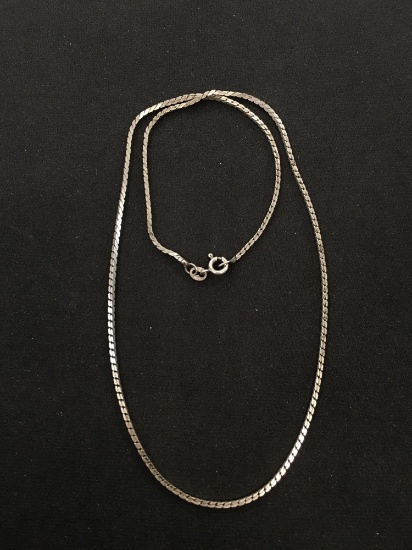 Italian Designed 18" Sterling Silver Serpentine Box Link Chain