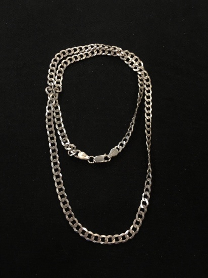 P.LUX Italian Designed 22" Sterling Silver Curb Link Chain