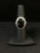 Designer Sterling Silver & Black Onyx Statement Ring - Size 6.75