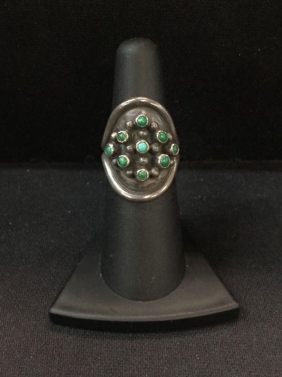 Native American Sterling Silver & Turquoise Ring - Size 6