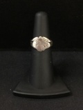 Etched Sterling Silver Adjustable Ring