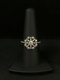 CZ Snowflake Sterling Silver Ring - Size 7.75