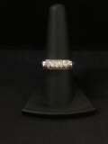CZ Lined Sterling Silver Ring - Size 8