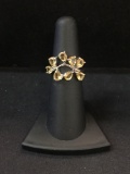 Citrine Cluster Sterling Silver Ring - Size 5.5