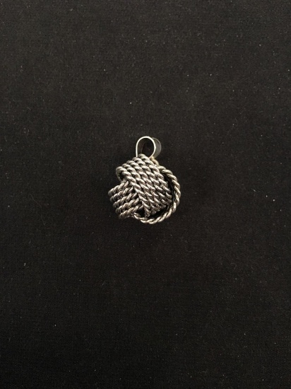Hand-Braided Knot Styled Sterling Silver Pendant
