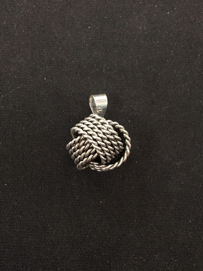 Hand-Braided Knot Styled Sterling Silver Pendant