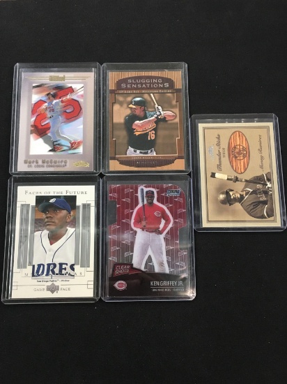 5 Card Lot of Baseball Inserts, Serial Numbered Cards, Rookies Cards and more!