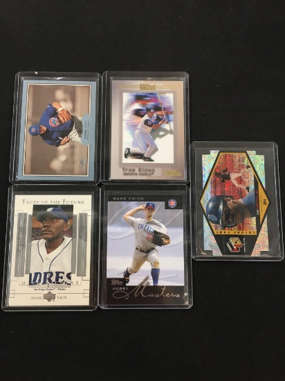 5 Card Lot of Baseball Inserts, Serial Numbered Cards, Rookies Cards and more!