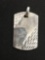 Textured Engravable Sterling Silver Dog Tag Styled Pendant