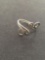 Filigree Scroll Elegant Sterling Silver Open Bypass Ring Band - Size 7