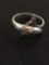 Humpback Whale Eternity Designed Sterling Silver Bypass Ring Band - Size 7.5