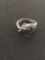 Horse Head Eternity Designed Sterling Silver Bypass Ring Band - Size 5.5