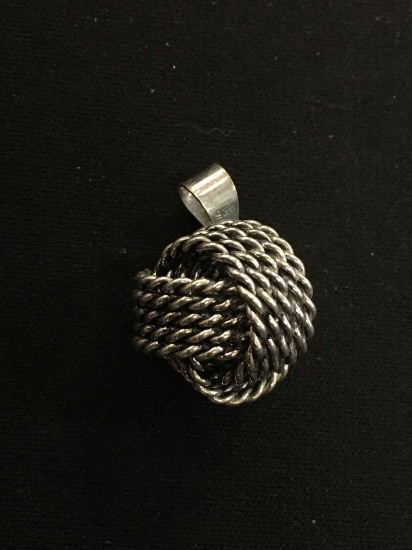 Hand-Braided Knot Styled Sterling Silver Pendant