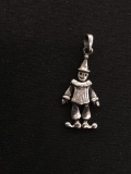 Free-Moving Dancing Clown Styled Sterling Silver Pendant