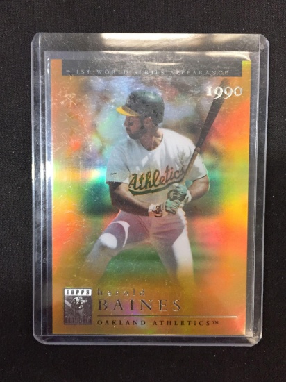 2003 Topps Tribute Gold Refractor Harold Baines A's Insert Card /100 - RARE