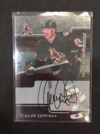 2002 In The Game Claude Lemieux Hockey Autograph Card