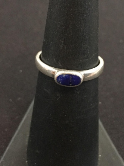 SU Sterling Silver & Blue Lapis Ring - Size 5.75