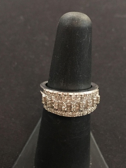 KPI Sterling Silver & Diamond Ring - Size 6