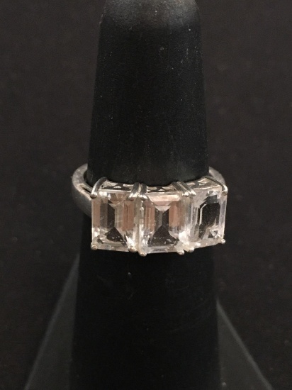 STS White Topaz Sterling Silver Ring - Size 5